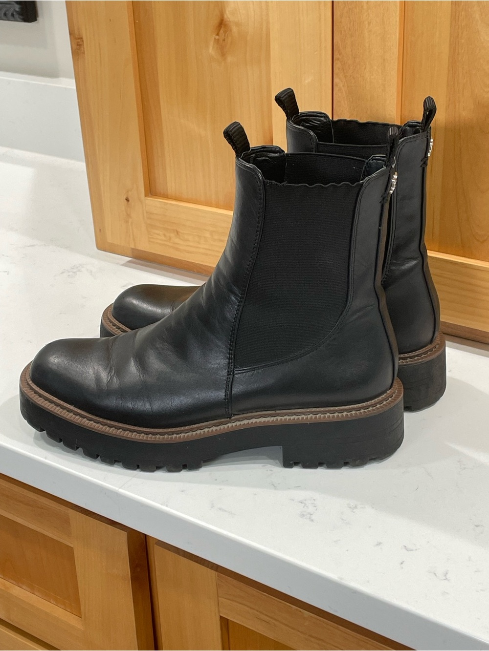 Women’s Black Leather Chelsea Boots